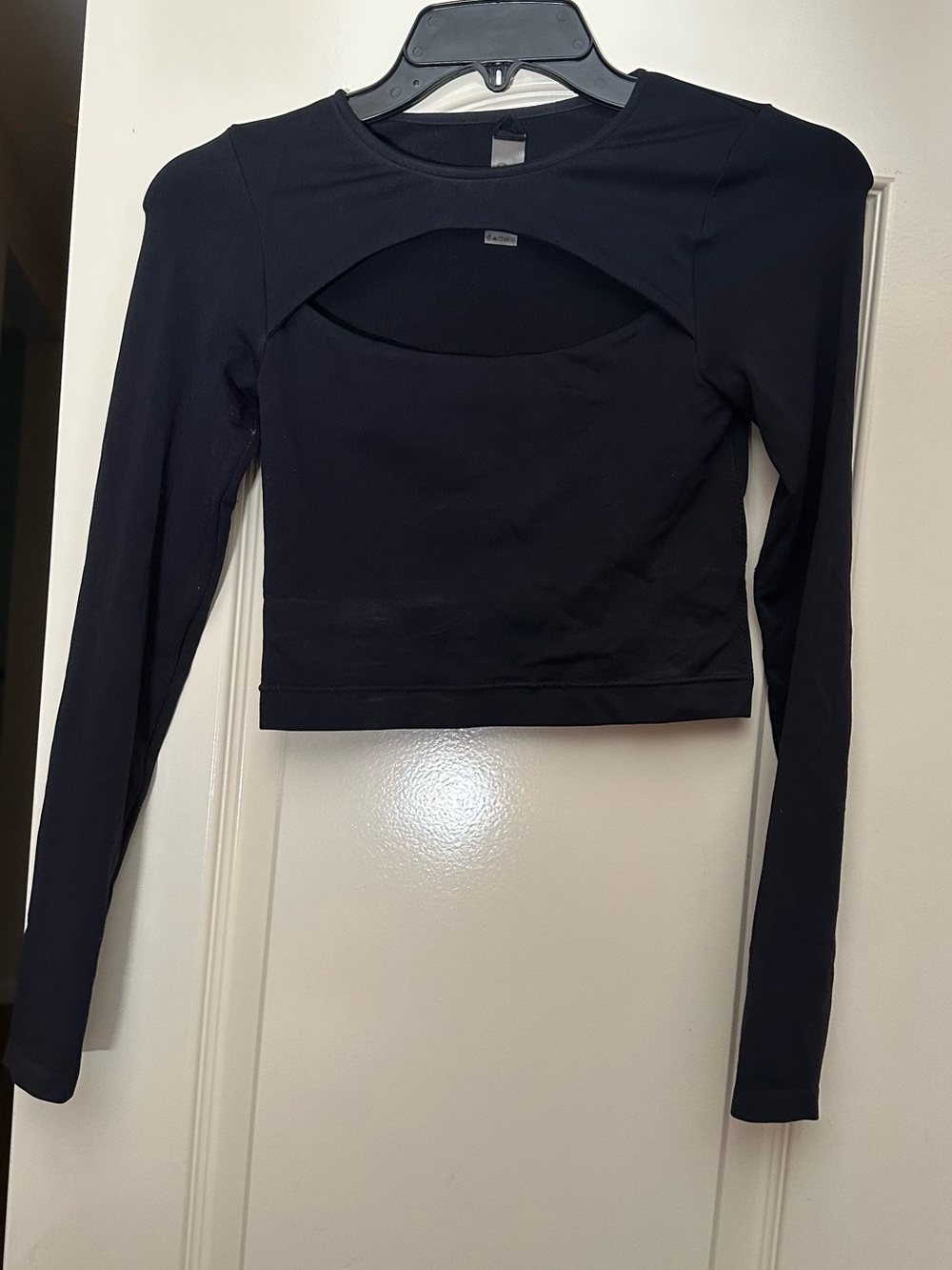 Garage Black Long Sleeve Cutout Crop Top